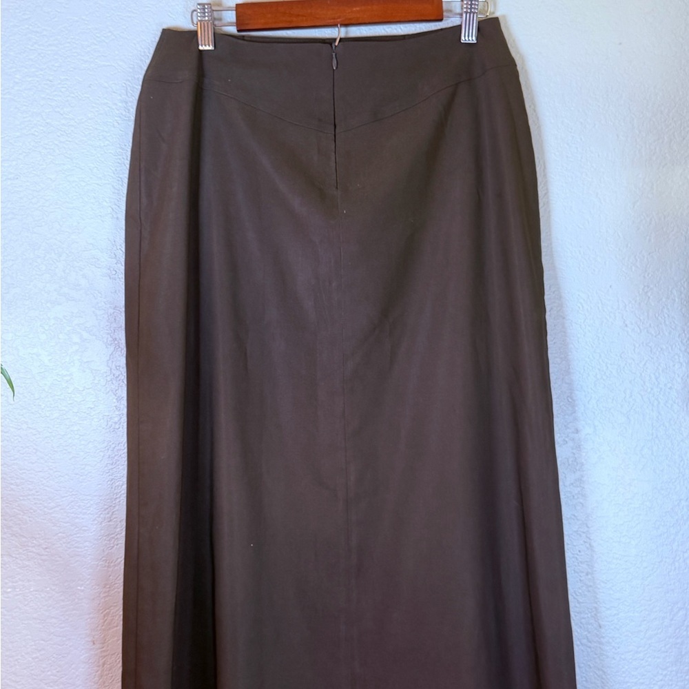 Harve Bernard Vintage Olive Green Front Pocket Bohemian Grunge Maxi Skirt 10 - Picture 5 of 9